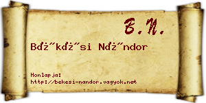 Békési Nándor névjegykártya