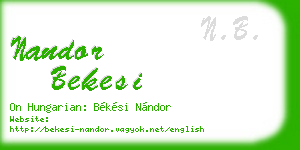 nandor bekesi business card